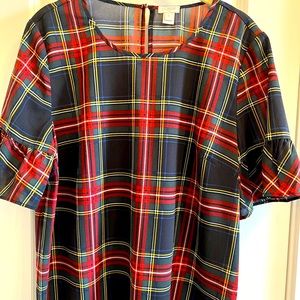 J Crew Plaid Top M